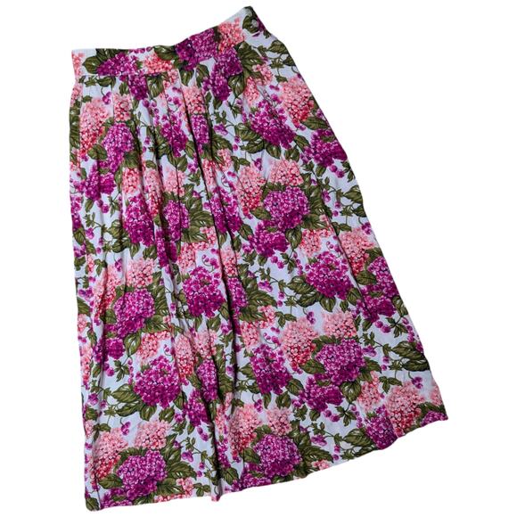 Vtg 1990s SK & Company Pink Purple Lilac Floral Print Button Maxi Skirt M 8 - Picture 1 of 5
